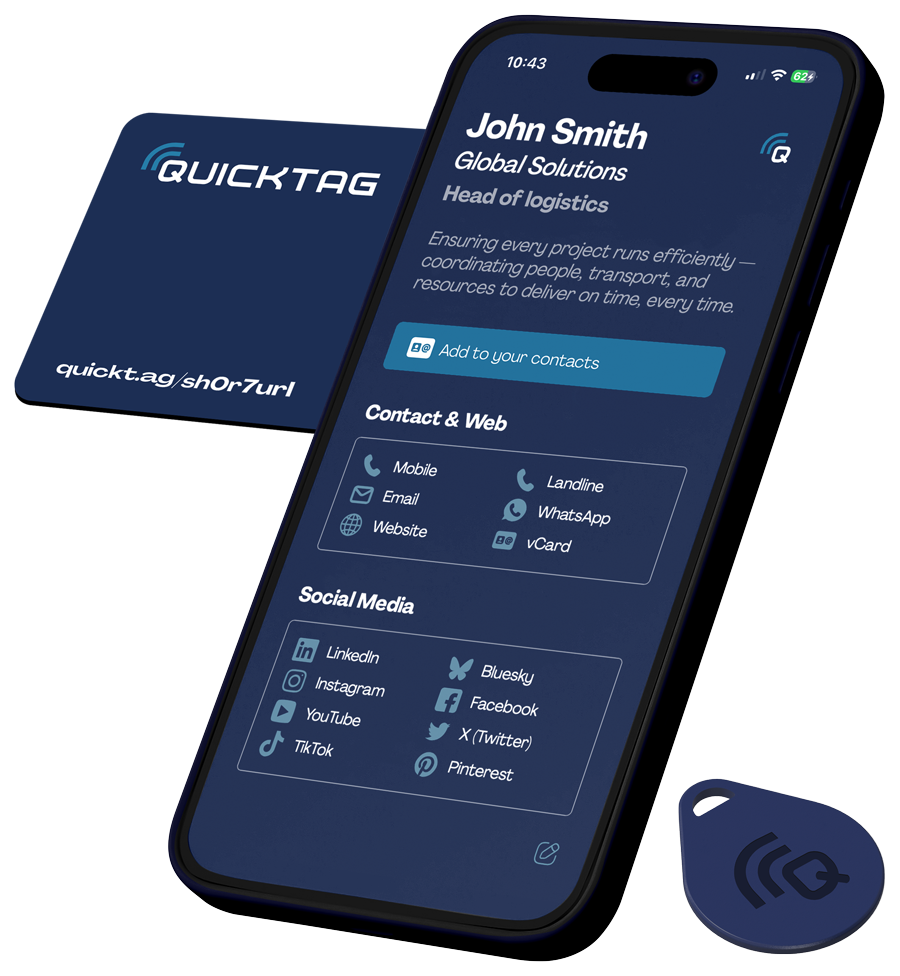 QuickTag phone in use